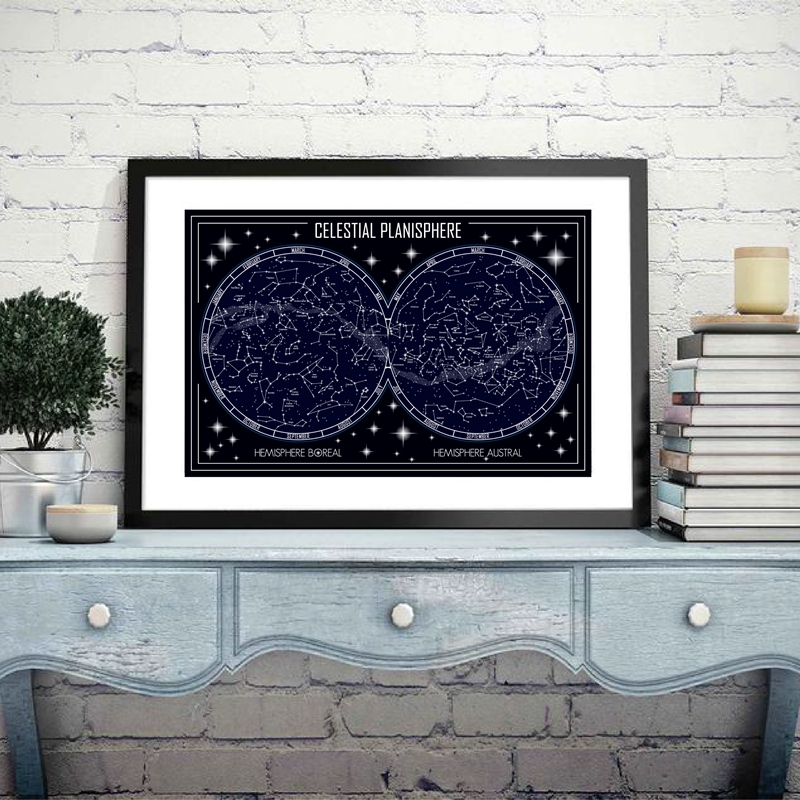 Star Map Poster - Небесный Планасфера Карта Холст Плакат Печать